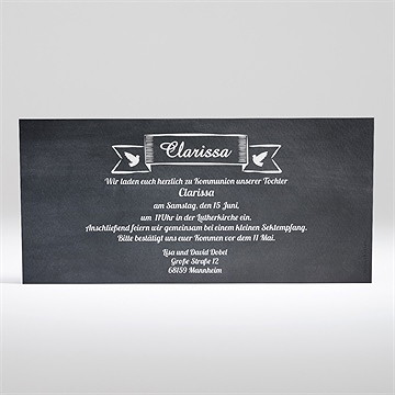 Einladung Kommunion kreidekarte - Vue 2