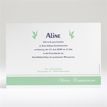Einladung Kommunion grüner kommunionsgruß - Vue 2