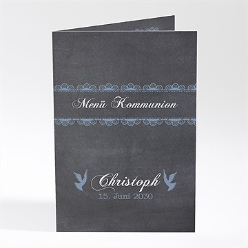 Menükarte Kommunion blaue taube
