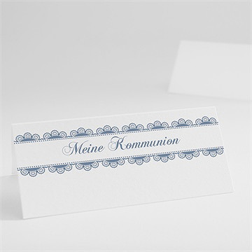 Tischkarte Kommunion blaue taube