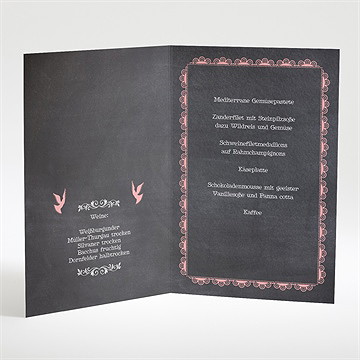 Menükarte Kommunion rosa taube - Vue 2