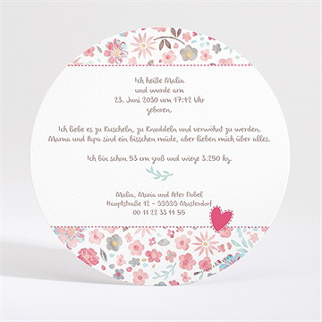 Geburtskarte blumig frisch - Vue 2
