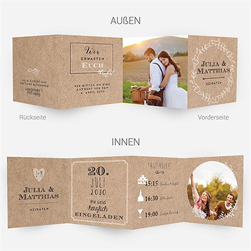 Hochzeitseinladung zurück zur natur - Sicht 4