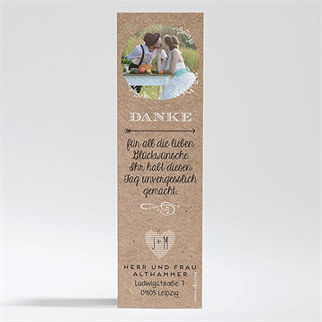 Dankeskarte Hochzeit zurück zur natur