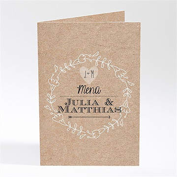 Menükarte Hochzeit zurück zur natur