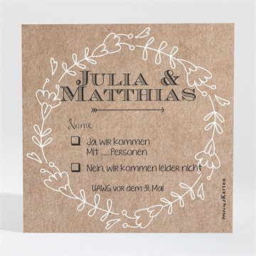 Antwortkarte Hochzeit zurück zur natur