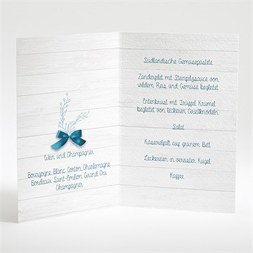 Menükarte Taufe blaue schleife - Vue 2