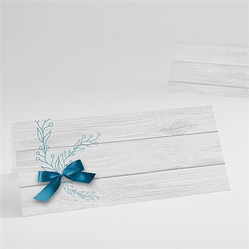 Tischkarte Taufe Blaue Schleife