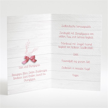 Menükarte Taufe Rosa Schleife - Vue 2