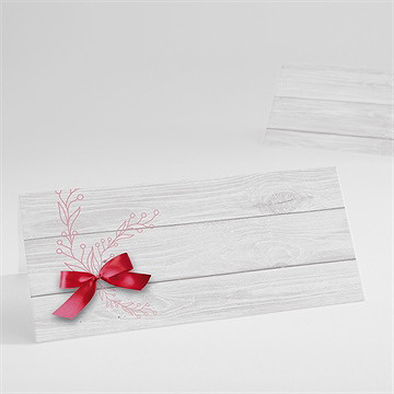 Tischkarte Taufe Rosa Schleife