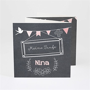 Einladung Taufe kreidetafel girly