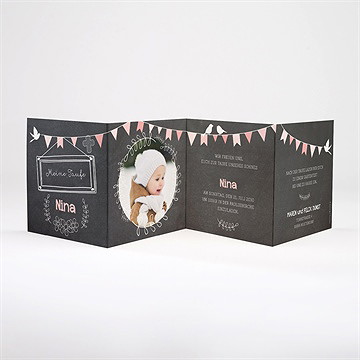 Einladung Taufe Kreidetafel Girly - Vue 2