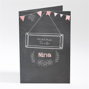 Menükarte Taufe kreidetafel girly