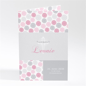 Menükarte Taufe blumen feuerwerk