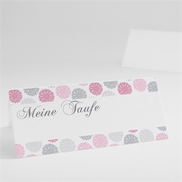 Tischkarte Taufe blumen feuerwerk