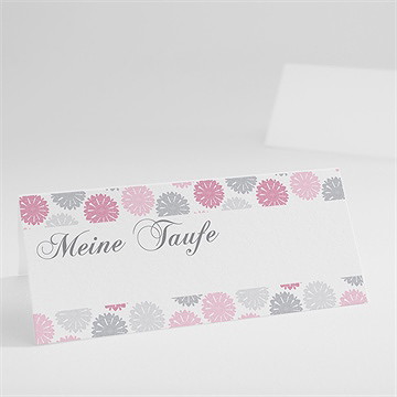 Tischkarte Taufe Blumen Feuerwerk