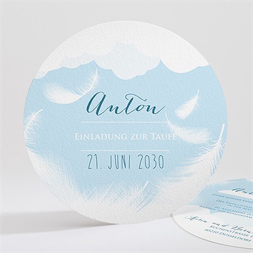 Einladung Taufe Zarte Federn