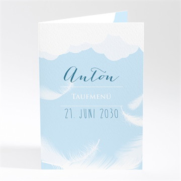 Menükarte Taufe Zarte federn