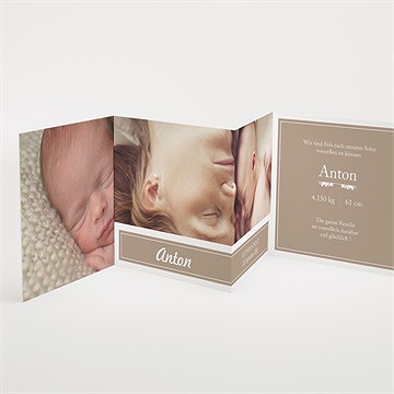 Geburtskarte Klassisches Beige - Vue 2