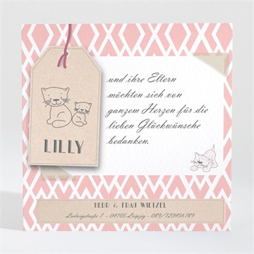 Dankeskarte Geburt Kätzchenkarte