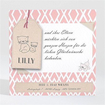 Dankeskarte Geburt Kätzchenkarte