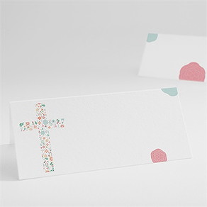 Tischkarte Taufe liberty kreuz