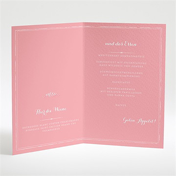 Menükarte Taufe Rosa Kalligrafie - Vue 2