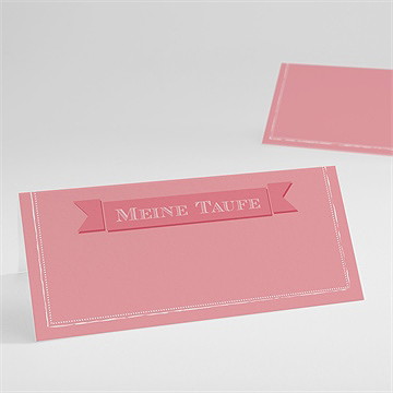 Tischkarte Taufe Rosa Kalligrafie