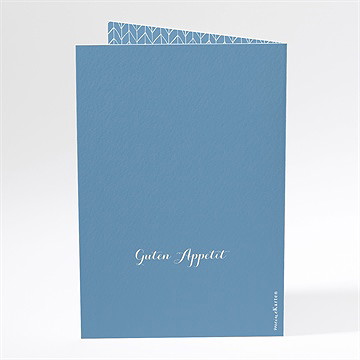 Menükarte Taufe blaues muster - Vue 3