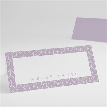 Tischkarte Taufe Rosa muster