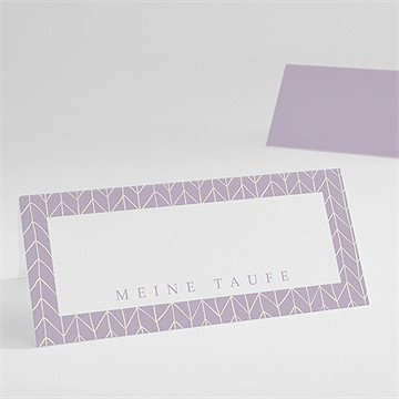 Tischkarte Taufe Rosa Muster