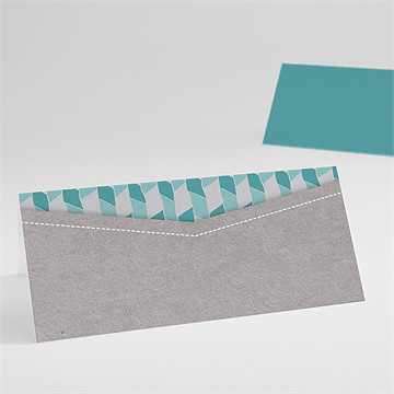 Tischkarte Taufe Blaue Mosaik