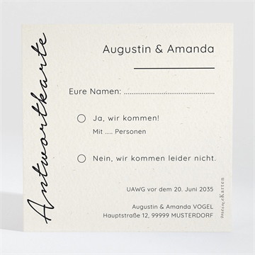 Antwortkarte Hochzeitsjubiläum Moderne romantik