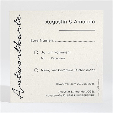 Antwortkarte Hochzeitsjubiläum Moderne Romantik