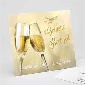 Einladung Hochzeitsjubiläum champagnergläser