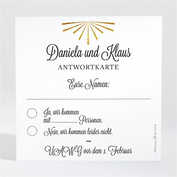 Antwortkarte Hochzeitsjubiläum champagnergläser