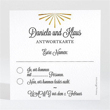 Antwortkarte Hochzeitsjubiläum Champagnergläser