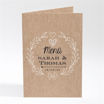 Menükarten Hochzeitsjubiläum ornamente und kraftpapier