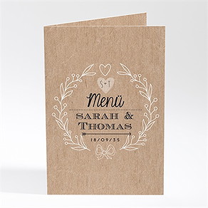 Menükarten Hochzeitsjubiläum ornamente und kraftpapier