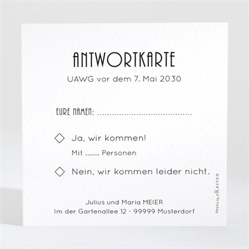 Antwortkarte Hochzeitsjubiläum Love-stories