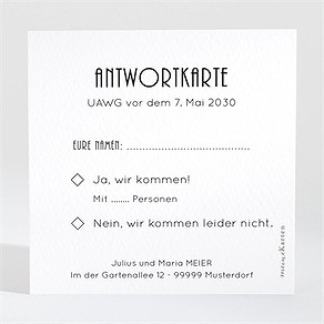 Antwortkarte Hochzeitsjubiläum love-stories