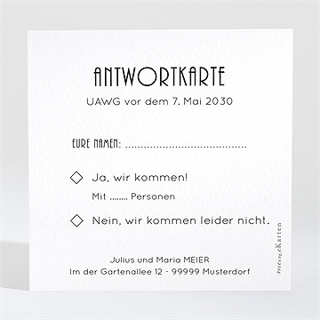 Antwortkarte Hochzeitsjubiläum Love-Stories