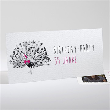 Geburtstagseinladung Verrückter Pfau