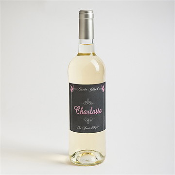 Flaschenetikett Kommunion Weizenähren Rosa - Vue 2