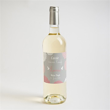 Flaschenetikett Taufe Vogelflug Mädchen - vue 2