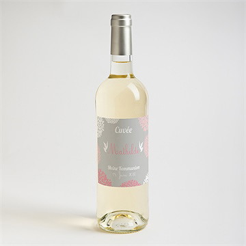 Flaschenetikett Kommunion Taube Mit Blumen - Vue 2