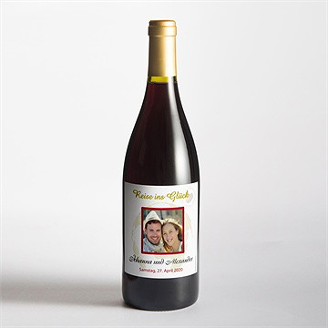 Flaschenetikett Hochzeit reisepass der liebe - vue 2