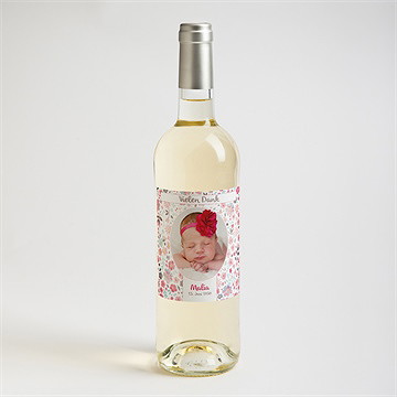 Flaschenetikett Geburt Blumig Frisch - Vue 2