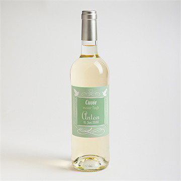 Flaschenetikett Taufe Grünes Patchwork - Vue 2