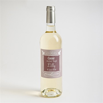 Flaschenetikett Taufe Rosa Patchwork - Vue 2